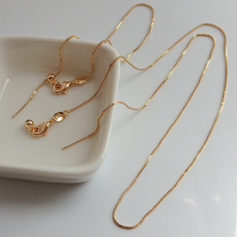 กล่องถนอมอาหาร สีทอง 14k ปรับขนาดได้ สําหรับเครื่องประดับ สร้อยคอ สร้อยข้อมือ DIY