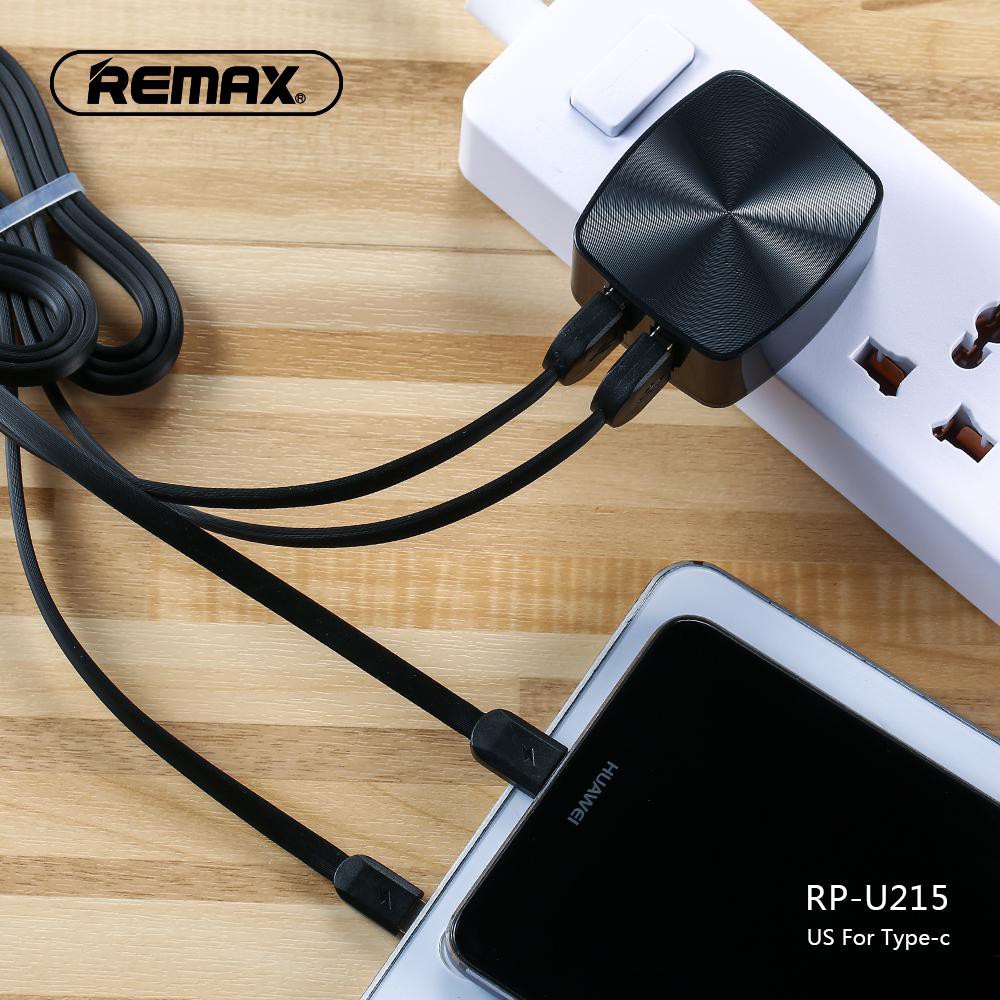หัวปลั๊กชาร์จ 2.4 A พร้อมสาย Dual USB Charger รุ่น RP-U215US