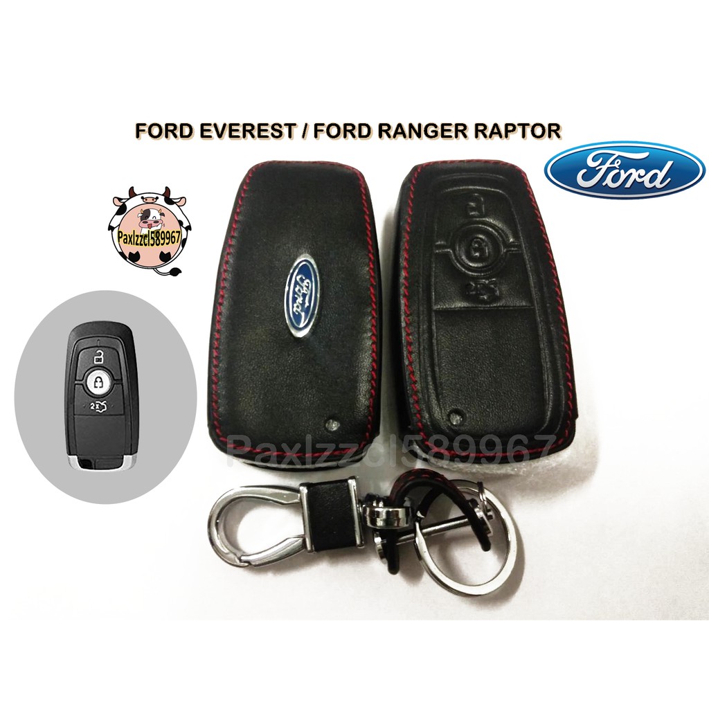 ซองกุญแจ FORD (3 ปุ่มกด) สำหรับ FORD EVEREST / FORD RANGER RAPTOR พร้อมพวงกุญแจ