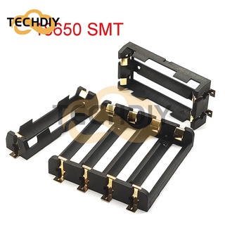 กล่องเก็บแบตเตอรี่ SMD 18650 SMT 18650 1x2x4x พร้อมหมุด สีบรอนซ์ ชาร์จได้