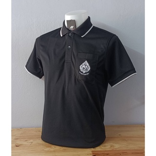 เสื้อโปโลปักตรากรมสรรพสามิต ขาว ดำ Poligan