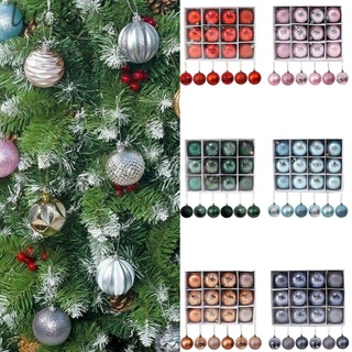 12PCS Christmas Ball Ornaments Xmas Tree Hanging Pendant For Holiday Party Decor