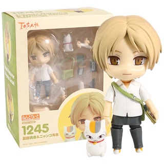 Natsumes Book of Friends Nendoroid  1245# Natsume Yuujinchou Takashi Natsume &amp; Nyanko Sensei PVC Action Figure Toy