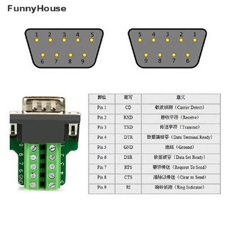 [FunnyHouse] ใหม่ ขั้วต่อเชื่อมต่อ DB9 RS232 ตัวผู้ ตัวเมีย 9 Pin RS485