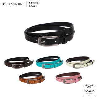 Louis Montini Womens belt เข็มขัดผู้หญิง หนังวัวแท้อัดลายจระเข้ เข็มขัดแฟชั่น MGW129