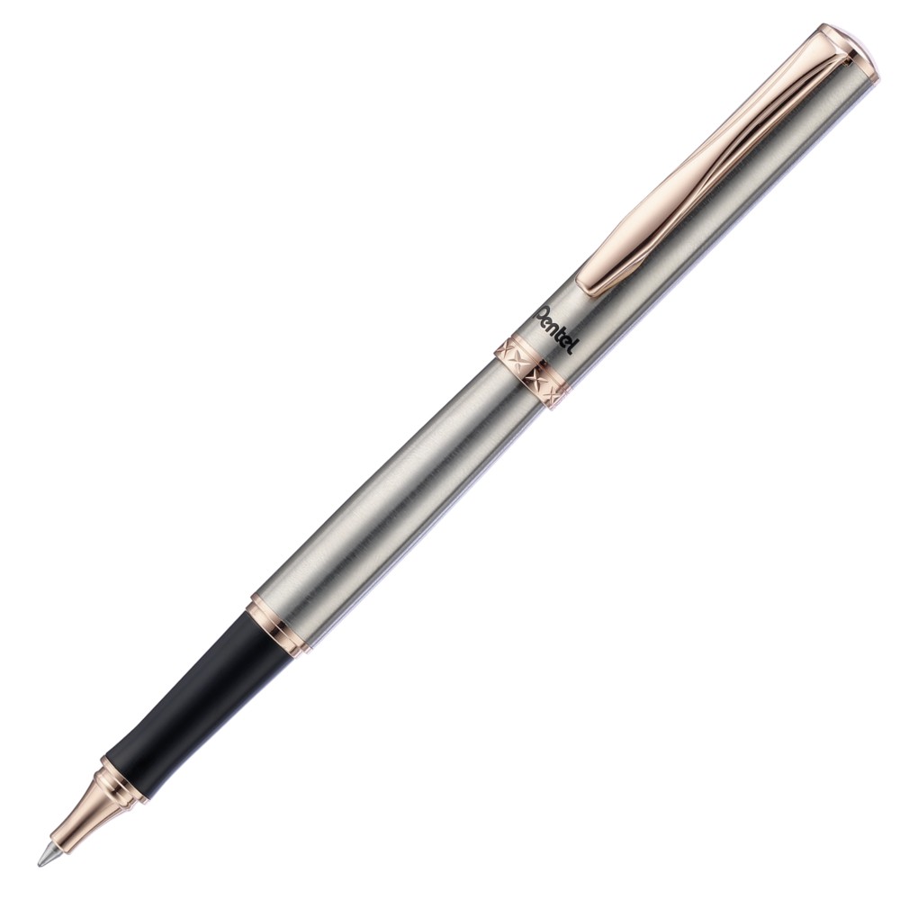 Pentel ปากกาหมึกเจลพร้อมกล่อง รุ่น Sterling Pinkgold 0.7 มม. หมึกน้ำเงิน K600PG-C / K611APG-C