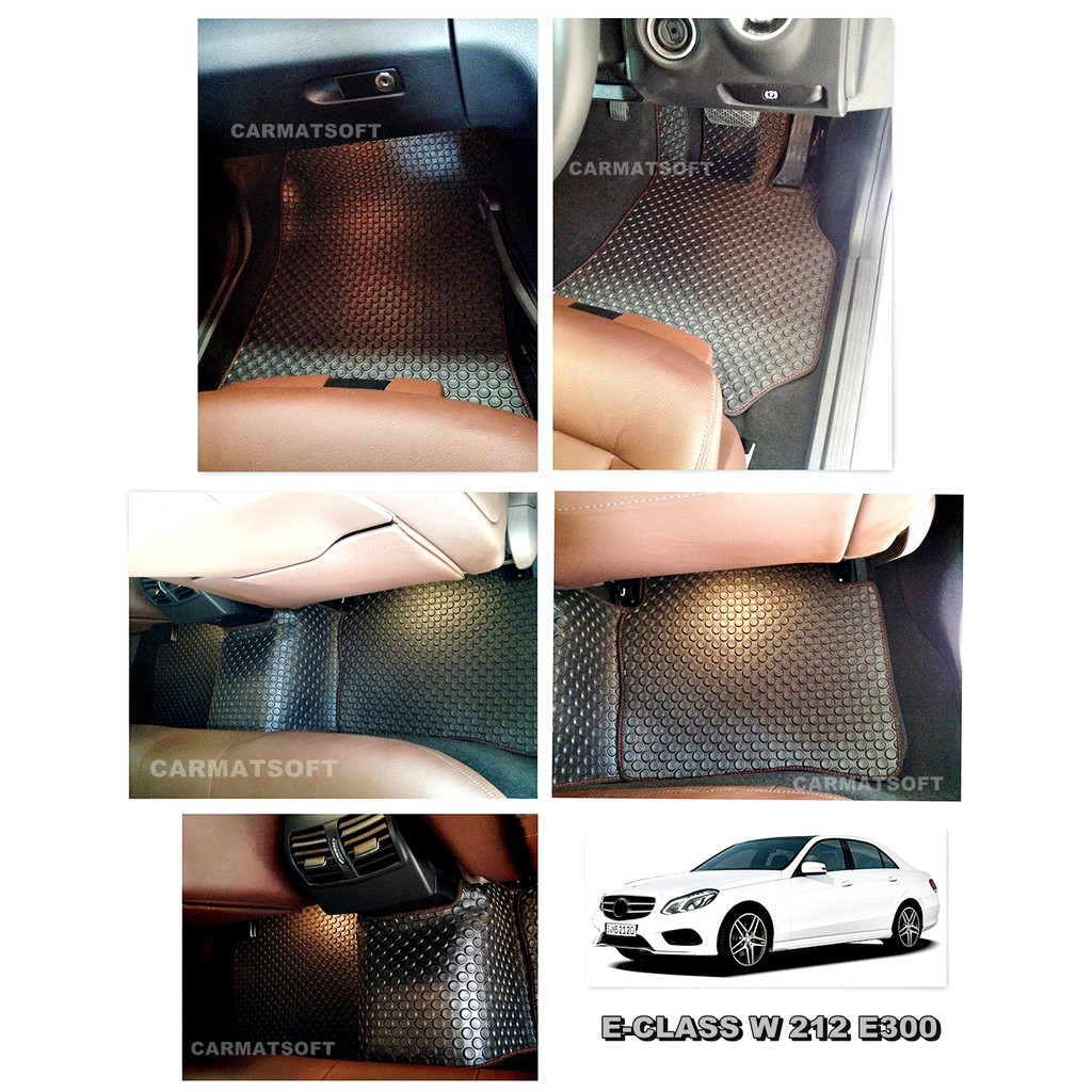 พรมปูพื้นรถยนต์ Benz E-CLASS W212  กระดุมยางEVA 5-6มิล (พื่นเรียบ+ตีนตุ๊กแก)