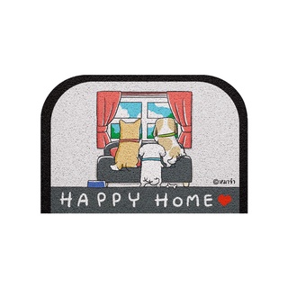 [MT02-00000014] พรมเช็ดเท้า พรมดักฝุ่น ลาย Happy Home รุ่นหมาใหญ่ 60x90 (Mattii x หมาจ๋า)