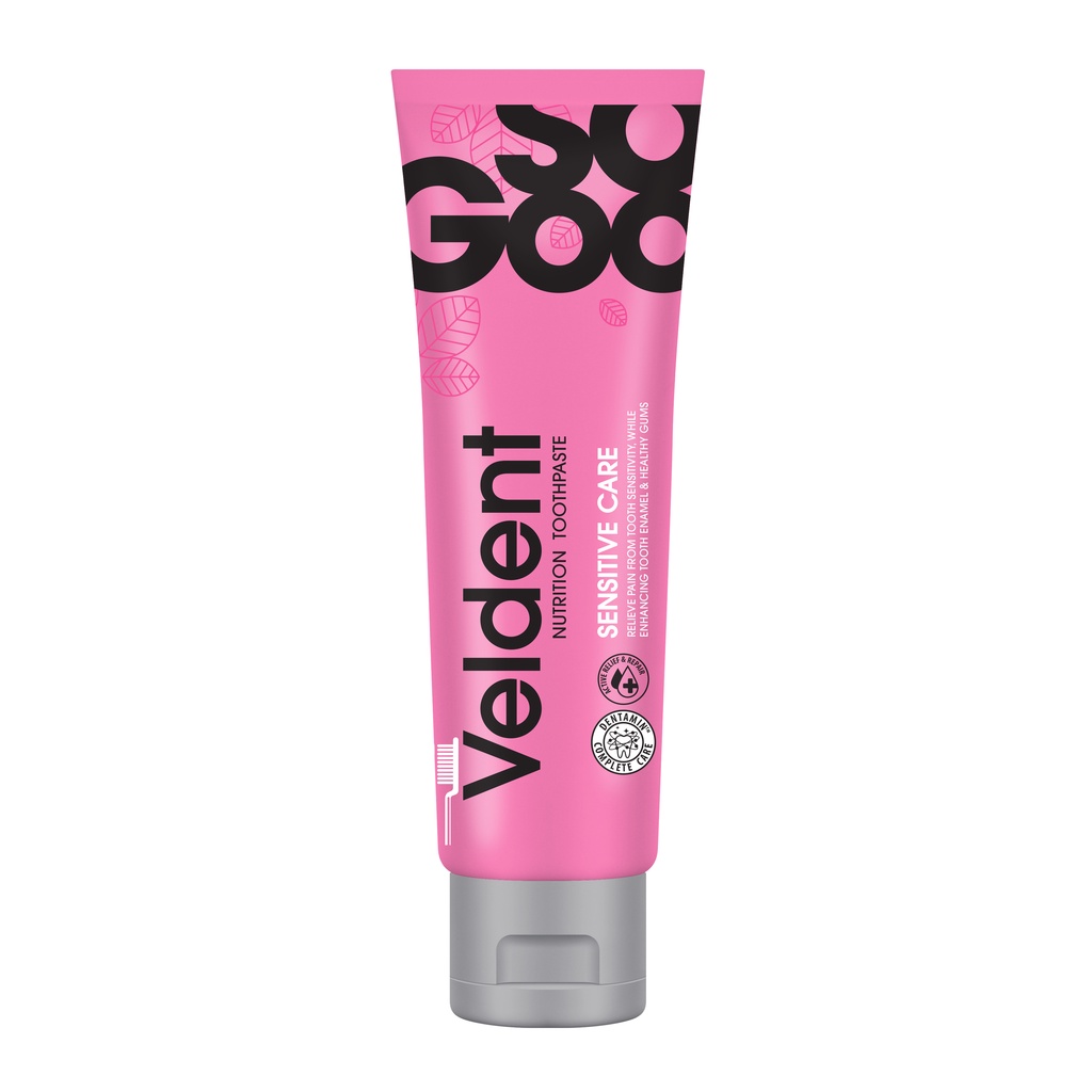 ยาสีฟัน -Veldent sensitive care เวลเดนท์ เซนซิทีฟ แคร์ สูตรลดเสียวฟัน 160g exp 03/2025 (pinkสีชมพู)