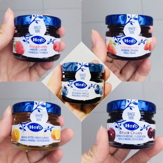 แยมผลไม้ 5 รสชาติ Hero jam จากสวิสเซอร์แลนด์ fruit jam strawberry Raspberry black cherry Orange Blueberry 28.3g fruit