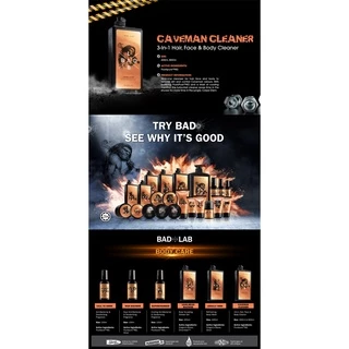 Bad Lab เคฟแมนคลีนเนอร์ สบู่เหลวทรีอินวันสำหรับเส้นผมใบหน้าและร่างกาย 400ml BL80030S