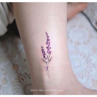 แทททูลายช่อดอกลาเวนเดอร์ สีม่วงพาสเทลอ่อนๆ สวยมากกกก