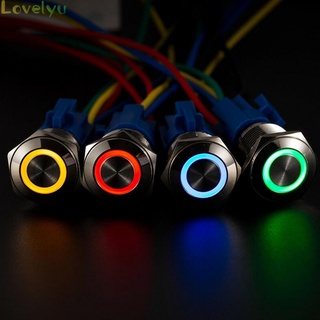 19mm Latching Push Button Switch 12V DC On Off Stainless Steel LED Self-locking(in stock）