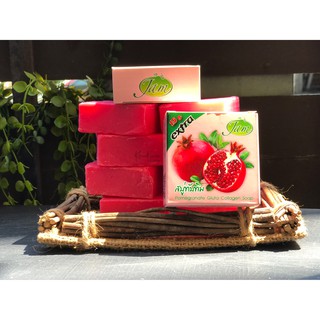 Jam Extra pomegranate gluta collagen สบู่ ทับทิม กลูต้า คอลลาเจน 65g.x 12 ก้อน 1 แพ็ค