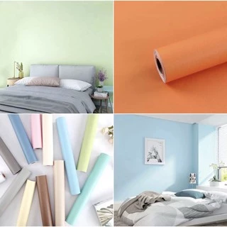 วอลเปเปอร์สีพื้น สติ๊กเกอร์สีพื้น ชนิดมีกาวในตัว กันน้ำ ขนาดกว้าง 45ยาว100ซม.