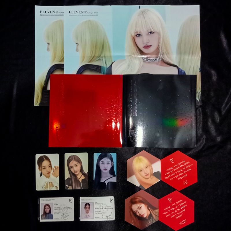 Hitam MERAH อัลบั้ม Ive ยังไม่ปิดผนึกเท่านั้น ID Card Ahn Yujin Wonyoung Message Card MC Liz Yujin โ