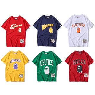 เสื้อยืดโอเวอร์ไซส์babe nba เสื้อยืดผ้าฝ้ายแขนสั้นเสื้อคู่ plus size m - xxlS-3XL