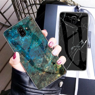 หินอ่อน Samsung Galaxy A8+ 2018 J8 A8 plus J2Pro เคสโทรศัพท์ Glass Phone Case เคสมือถือ