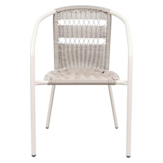 Chair table PE RATTAN ARMCHAIR SPRING 53X60X78CM GREY Outdoor furniture Garden decoration accessories โต๊ะ เก้าอี้ เก้าอ