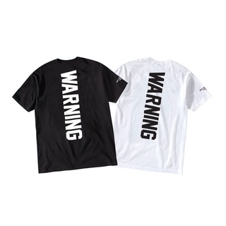 10.10 SALE ® เสื้อยืด รุ่น Warning สีดำ ขาว เสื้อยืดผู้ชาย แขนสั้น M L XL 2XL