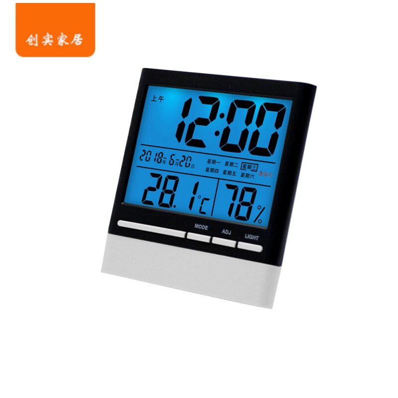 With Clock Electronic Hygrometer with Alarm Clock Home Indoor Desktop Thermometer Hygrometer Multi-Function Cc4x