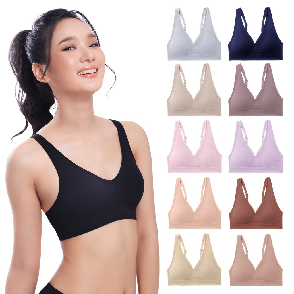 CHERILON Slim Wireless Bra เสื้อชั้นใน เชอรีล่อน บราไร้โครง ไม่กดทับ นุ่ม เก็บทรงสวย ใส่สบาย NIC-TSBRA7 ( NAMI ) S-2X