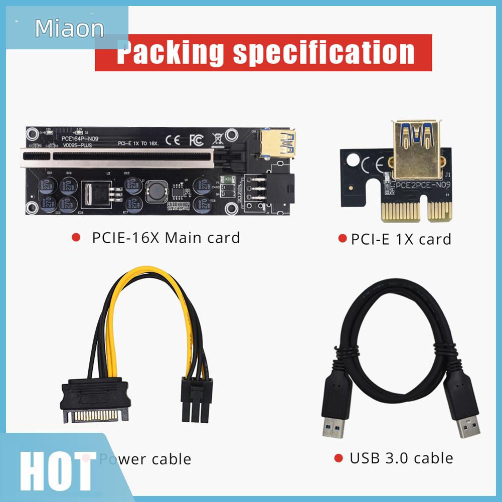 Miaon Pci Express Riser Card 1X To 16X Pci-E Extender Usb 3.0 สายเคเบิ้ล 6Pin พลังงานไฟฟ้า #8