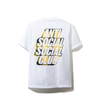 Anti Social Social Club Blocked Yellow Plaid White Tee