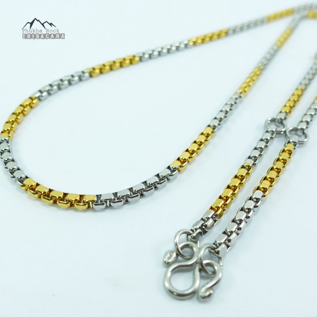 U50 สองกษัตริย์ ลายผ่าหวาย ขัดเหลี่ยม สร้อยคอ แขวนพระ สร้อยสแตนเลส สร้อยพระ stainless necklace - รูปที่ 7