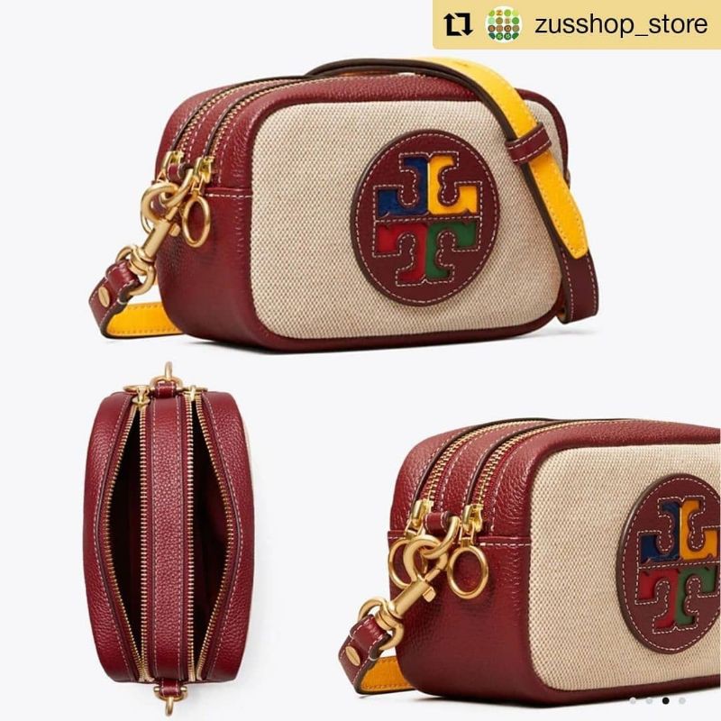 พรีฯTORY BURCH PERRY COLOR-BLOCK CANVAS MINI BAG. | Shopee Thailand