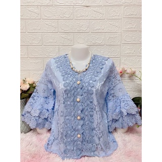 เสื้อลูกไม้ เสื้อลูกไม้มีซับใน อก40"ใส่ออกงานใด้จ้างานบุญงานแต่งงานขึ้นบ้านใหม่งานไหนๆๆก็ใส่สวย