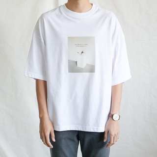 เสื้อยืดคอกลมเสื้อยืดโอเวอร์ไซส์ GURETO : Tree (White)S-3XL