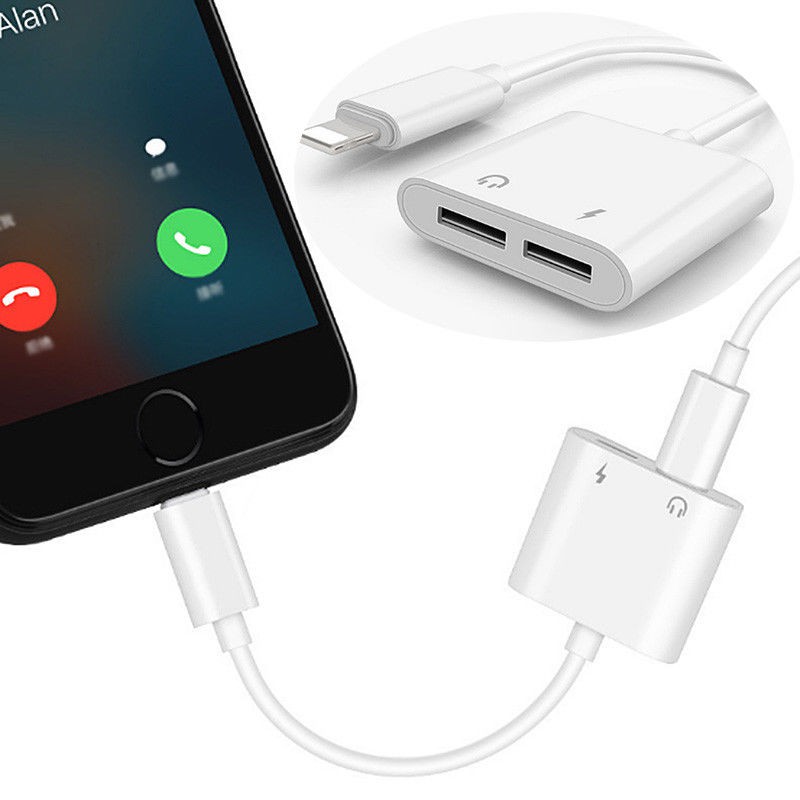 Dual Lightning Audio & Charge Adapter ชาร์จ ฟังเพลง ในเวลาเดียวกัน