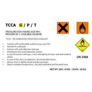 คลอรีน 90 % ชนิดเกล็ด 5 กก / TCCA 90%  Chlorine Granule for swimming pool pcakage 5 KG