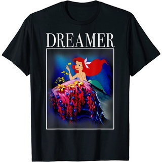 เสื้อยืดผ้าฝ้ายพรีเมี่ยม เสื้อยืด พิมพ์ลาย Disney The Little Mermaid Ariel Dreamer สําหรับผู้ชาย