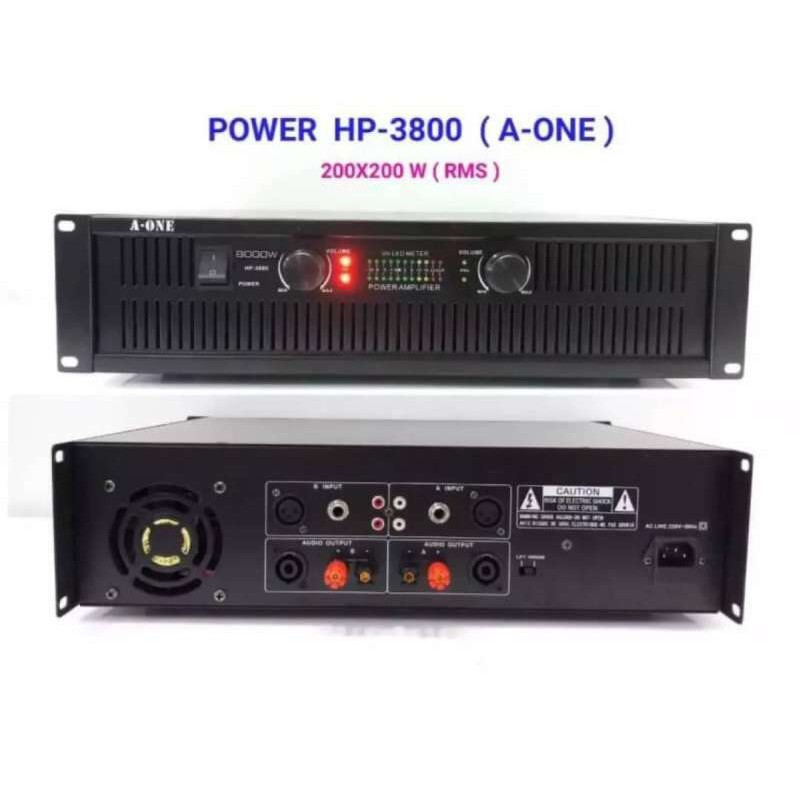 LXJ  Professional poweramplifier 200W+200W RMS เพาเวอร์แอมป์ เครื่องขยายเสียง รุ่น HP-3800