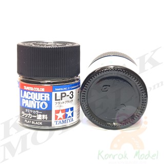 สีทามิย่าสูตรแล็คเกอร์ Tamiya Lacquer paint LP3 Flat black 10ML