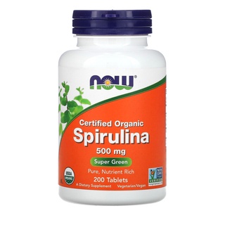 Now Foods Certified Organic Spirulina 500 mg 200 Tablets