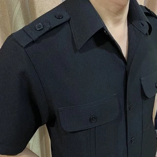 เสื้อซาฟารี เสื้อคนขับรถ แบบมีบ่าและไม่มีบ่าใส่อินธนู สีดำ-สีกรม (มีชำระปลายทาง)