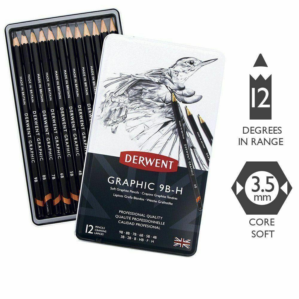 (พรีออร์เดอร์ 3-5 วัน) ดินสอกราฟฟิก 9B-H Derwent 12 แท่ง