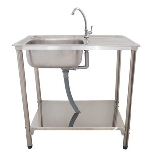 FREE STANDING SINK AXIA OCEAN 80 STAINLESS ซิงค์ขาตั้ง 1หลุม1ที่พัก AXIA  80 สเตนเลส อ่างล้างจานขาตั้ง อ่างล้างจานและอุป