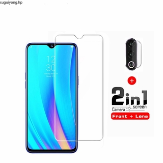 2-in-1 ฟิล์มกระจกนิรภัยกันรอยหน้าจอ ป้องกันเลนส์กล้อง สําหรับ OPPO Realme 5 Pro 6 Pro 5i 6i C3 A9 A31 2020 A5S A3S A12E A52 A72 A92 Reno 4