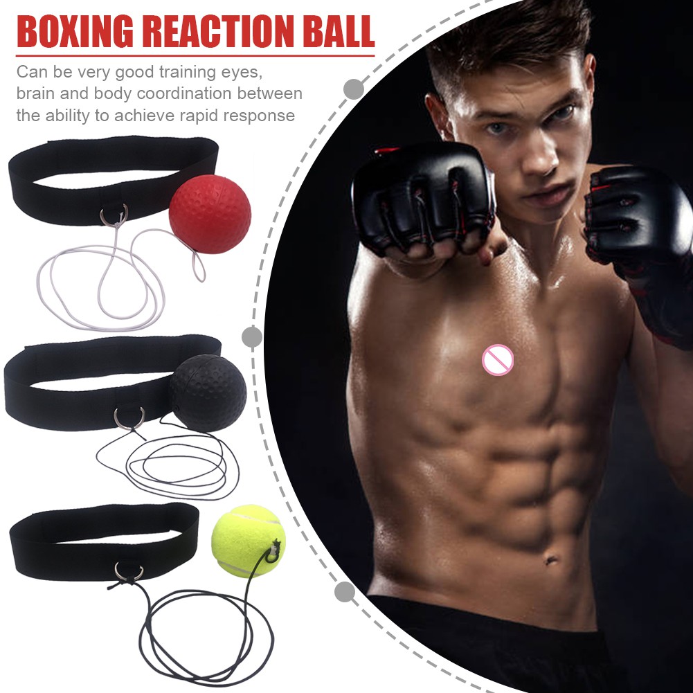 มวยBoxing Reflex Speed Punch Ball Muay Thai Hand Eye Training Ball with