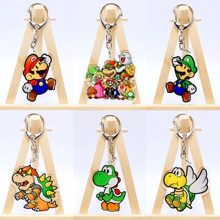 พวงกุญแจอะคริลิค ลายการ์ตูน Super Mario Bros แบบสองด้าน