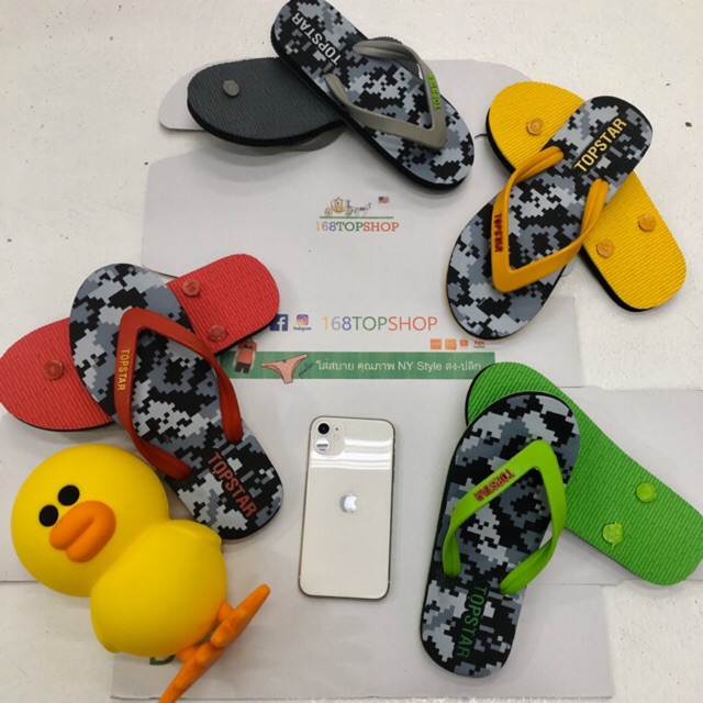 รองเท้าแตะฟองน้ำ TopStar Tx คละแบบ พื้นลาย Topstarรองเท้าแตะยาง หูหนีบ เกรดพรีเมียม เท่หนาหนุ่ม 168T