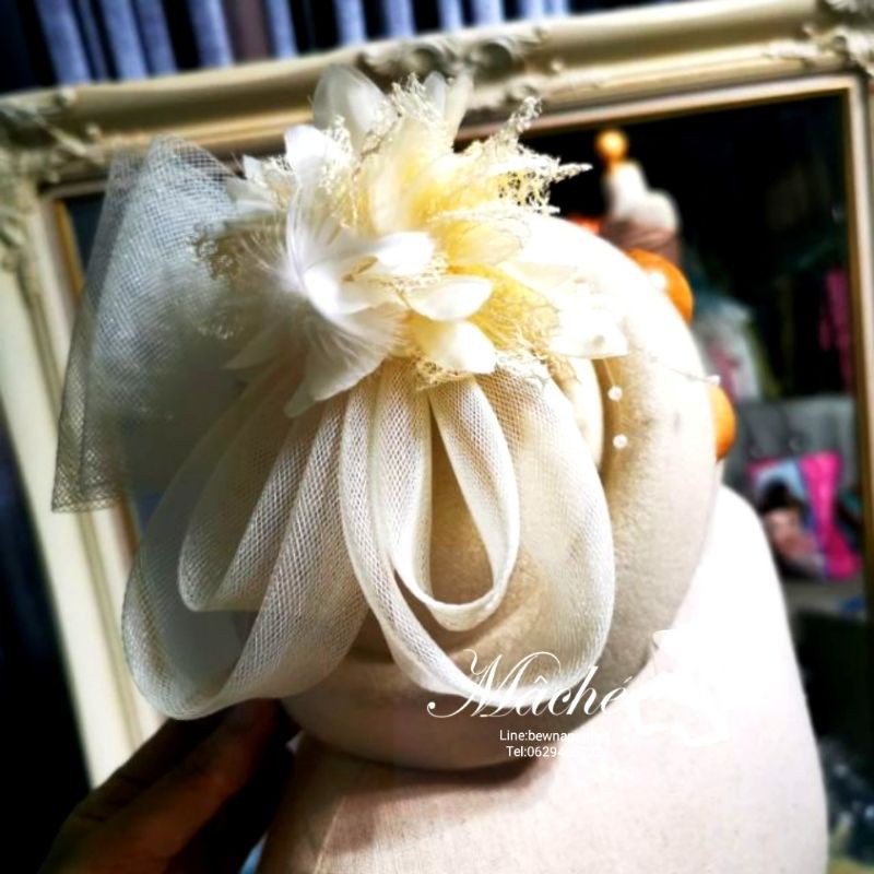 SETN001 กิ๊บหมวก ผู้ดีอังกฤษ fascinator​ สไตส์คุณหนูผู้ดีอังกฤษ​ กิ๊บหมวก
