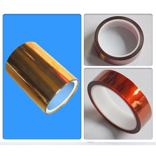 เทปทนความร้อนสูง Kapton Tape T0.050mm. สำหรับงานปิดบังพื้นที่การใช้งานที่มีอุณหภูมิสูงมาก หรือ งานบัดกรี