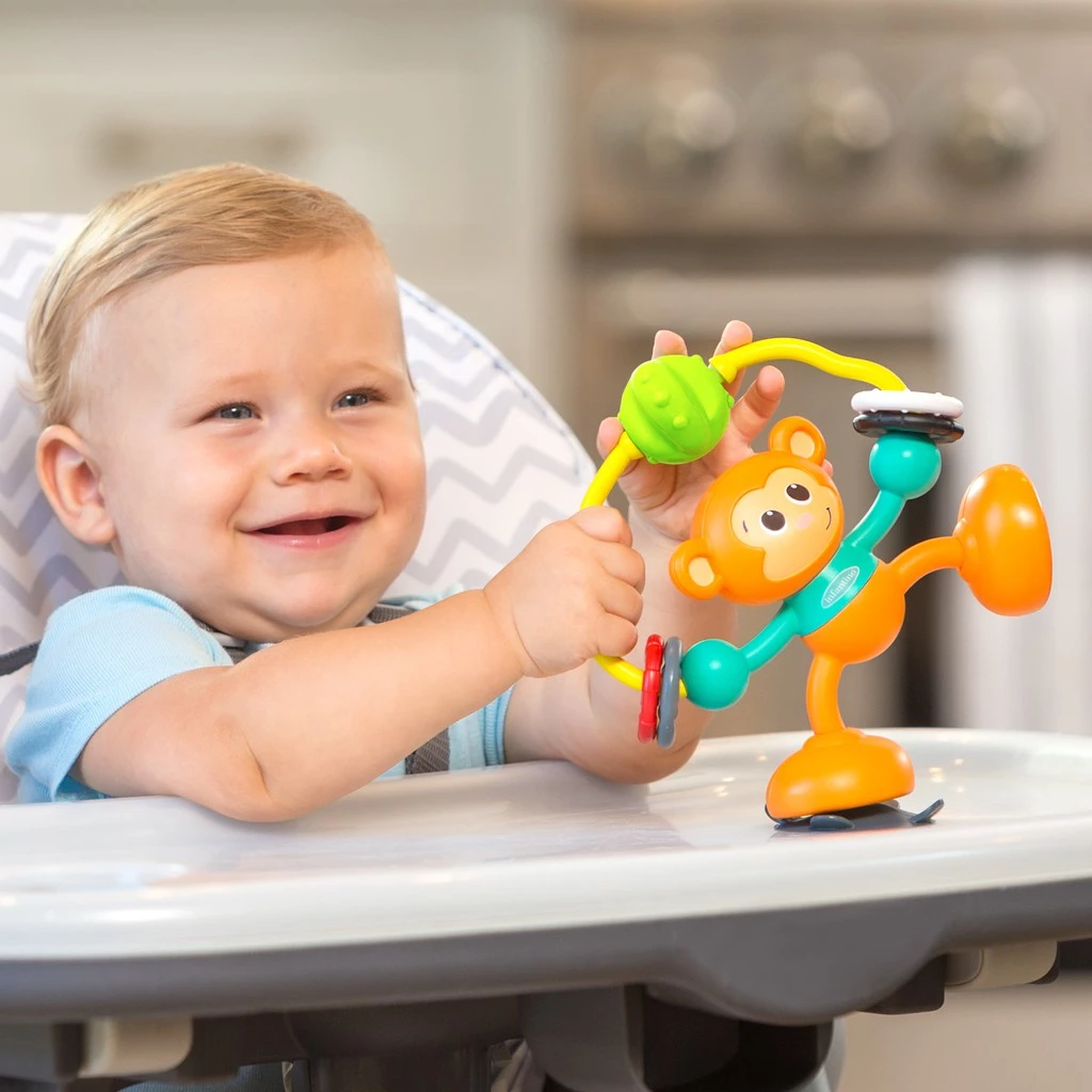 Infantino : STICK & SPIN HIGH CHAIR PAL - ของเล่นสำหรับติดเก้าอี้ทานข้าว-ลิง thumbnail 5