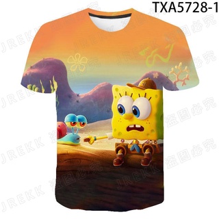 SpongeBob SquarePants Anime cartoon t Shirt kids 3D Printed baby boy girl Graphics Short-sleeved T-shirt Wild Casual  Fashion top tees