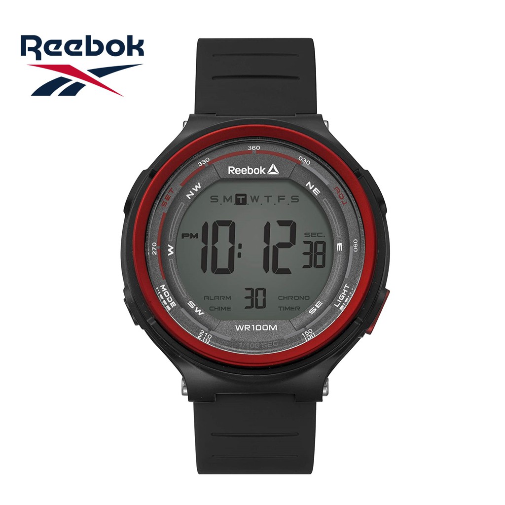 Reebok Watch รุ่น RD-KLS-G9-PBPB-WR นาฬิกาข้อมือสายซิลิโคนดำ-แดง